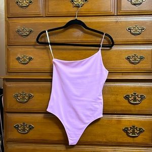 SOLD!! [Worn 1x] Aritizia Babaton One Shoulder Bodysuit - Millennial Pink